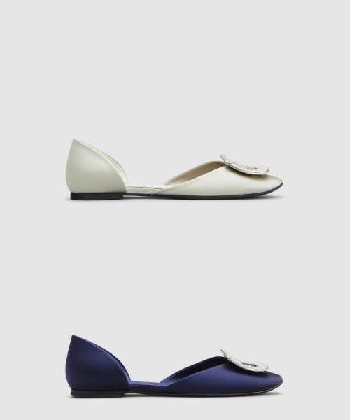 [ROGER VIVIER-로저비비에]칩스 새틴 발레리나 플랫슈즈 0880