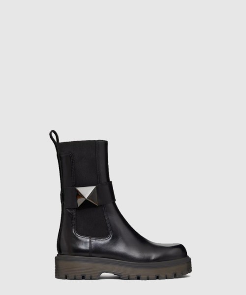 [VALENTINO-발렌티노]브이로고 시어링 콤뱃 부츠