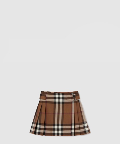 [BURBERRY-버버리]체크 울 플리츠 스커트 80632371