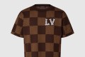 [LOUIS VUITTON-루이비통]쇼트 슬리브드 코튼 다미에 크루넥 위드 1AFIUP