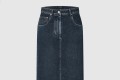 [LOUIS VUITTON-루이비통]노티컬 LV 패치 데님 미디 스커트 1AFLLA