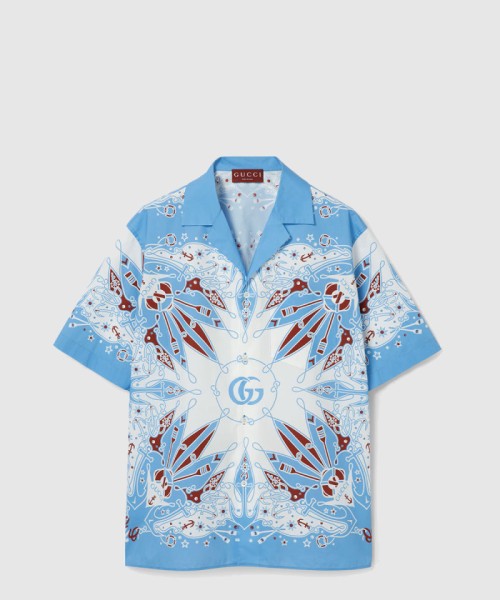 [GUCCI-구찌]더블 G 반다나 프린트 코튼 셔츠 787257