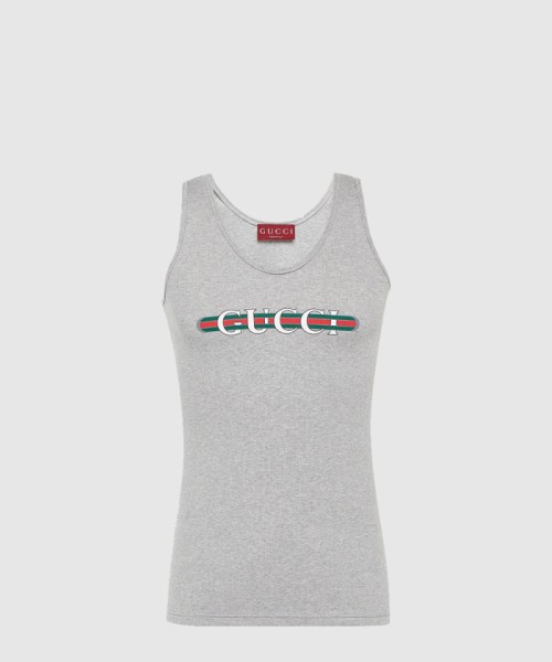 [GUCCI-구찌]로고 리브 니트 코튼 저지 탱크탑 776640