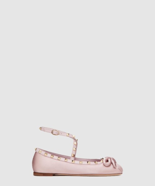 [VALENTINO-발렌티노]락스터드 새틴 발레리나