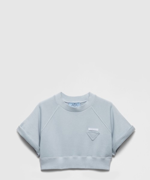 [PRADA-프라다]크롭 코튼 플리스 탑 135727