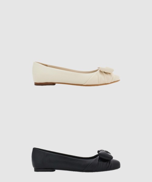 [FERRAGAMO-페레가모]패디드 바라 보우 발레 플랫 01H838