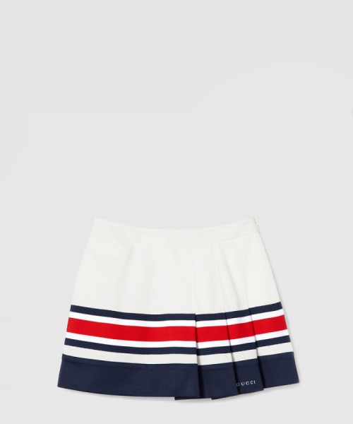 [GUCCI-구찌]테크니컬 저지 스커트 웹 오프 화이트 785496