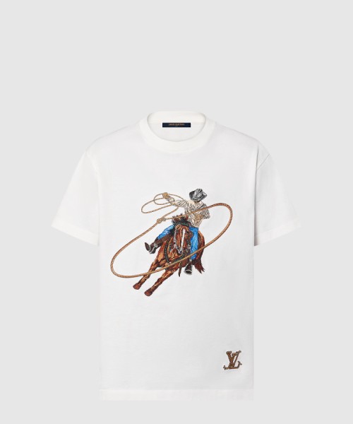 [LOUIS VUITTON-루이비통]그래픽 엠브로이더드 코튼 티셔츠 1AFXNO