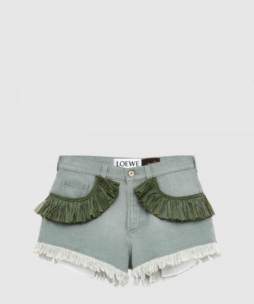 [LOEWE-로에베]파울라스 이비자 플레이드 데님 반바지