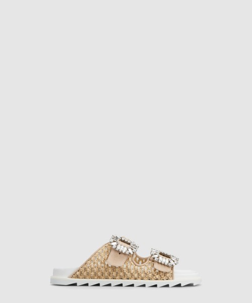 [ROGER VIVIER-로저비비에]큐빅 라피아 뮬 4583