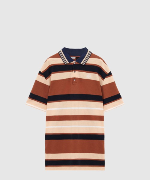 [LOEWE-로에베]스트라이프 코튼 린넨블렌드 피케 폴로 셔츠