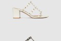 [VALENTINO-발렌티노]송아지 가죽 락스터드 슬라이드 샌들
