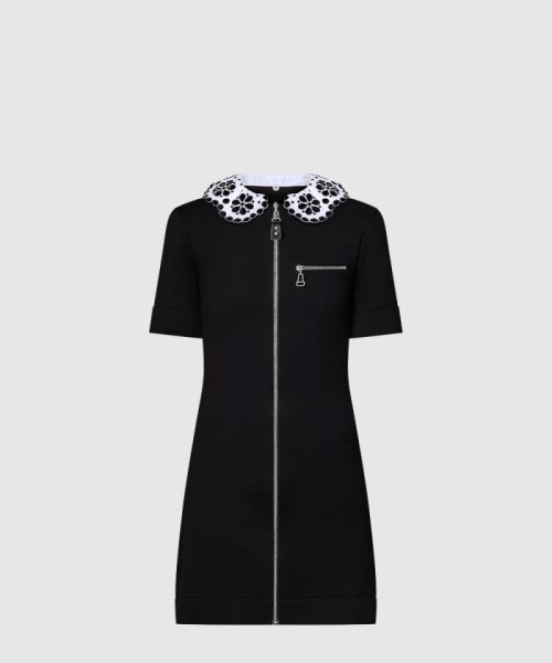 [LOUIS VUITTON-루이비통]브로더리 칼라 집업 니트 드레스 1AGAGO