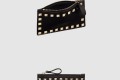 [VALENTINO-발렌티노]송아지 가죽 락스터드 지퍼 카드 케이스