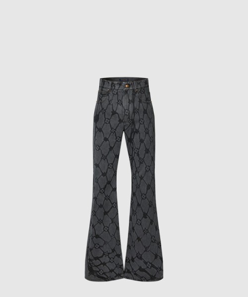 [LOUIS VUITTON-루이비통]모노그램 데님 플레어드 팬츠 1AFQF6