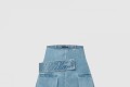 [LOUIS VUITTON-루이비통]데님 버튼 탭 플리츠 스커트 1AFLXO