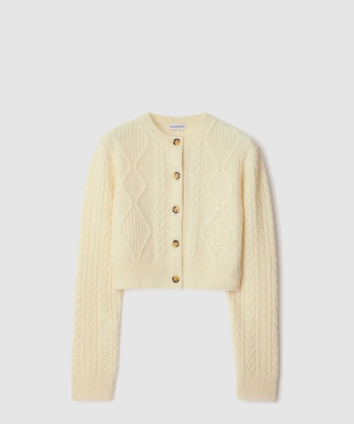 [BURBERRY-버버리]크롭 아란 울 블렌드 카디건 80979671