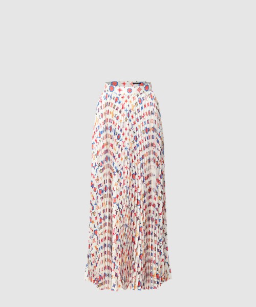 [LOUIS VUITTON-루이비통]모노그램 실크 플리츠 스커트 1AGSM2