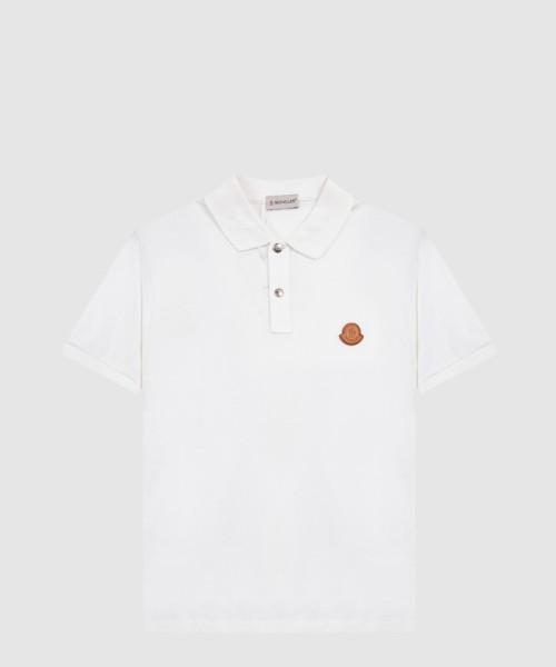 [MONCLER-몽클레어]로고 패치 코튼 피케 폴로 셔츠