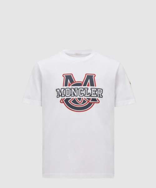 [MONCLER-몽클레어]바시티 로고 모티프 코튼 티셔츠