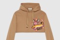 [GUCCI-구찌]로고 코튼 저지 크롭 후드 티셔츠 723564