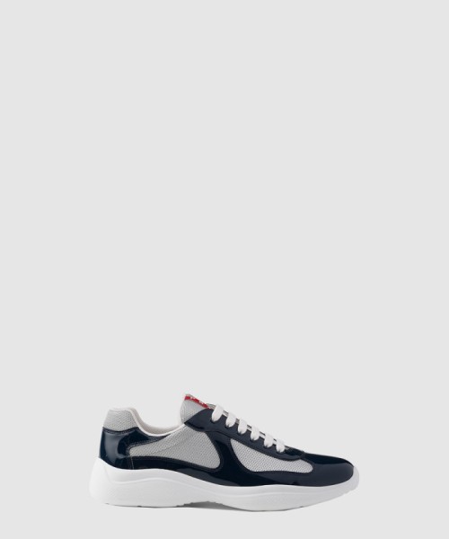 [PRADA-프라다]가죽 및 기능성 소재 스니커즈 4E3400