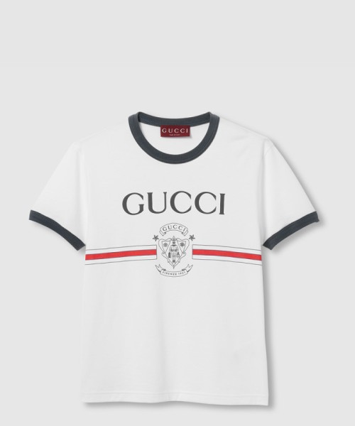 [GUCCI-구찌]프린트 디테일의 코튼 저지 티셔츠 813753