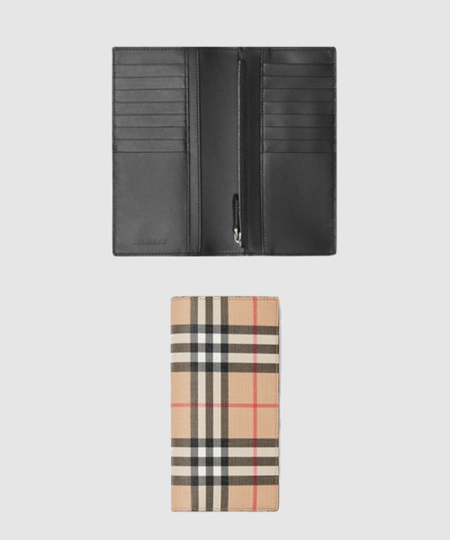 [BURBERRY-버버리]빈티지 체크 E-캔버스 장지갑 80166131