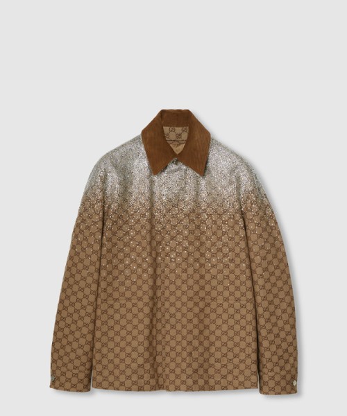 [GUCCI-구찌]엠보싱 캔버스 재킷 크리스털 GG 프린트 813283