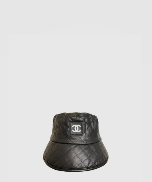 [CHANEL-샤넬]가죽 체크 버킷햇 AA3654