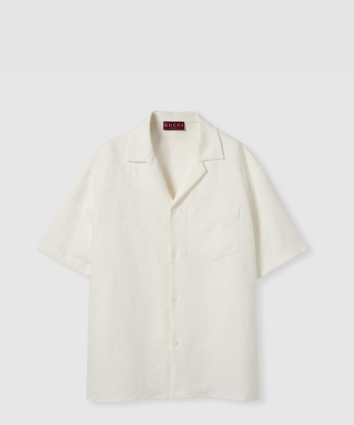 [GUCCI-구찌]리넨 블렌드 GG 캔버스 셔츠 814694