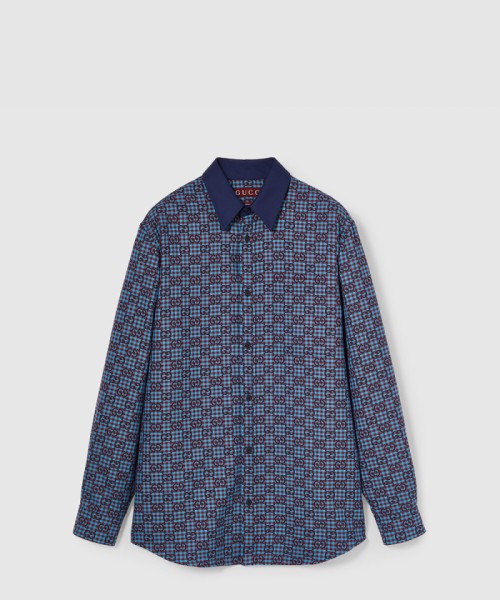 [GUCCI-구찌]GG 비쉬 코튼 울 자카드 셔츠 814715