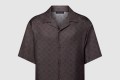 [LOUIS VUITTON-루이비통]프린티드 모노그램 쇼트 슬리브드 실크 셔츠 1AHCGS