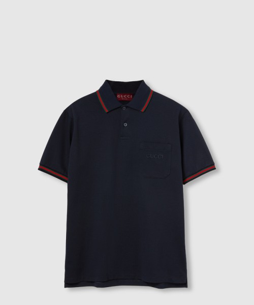 [GUCCI-구찌]자수 스트레치 코튼 폴로 셔츠 795a74
