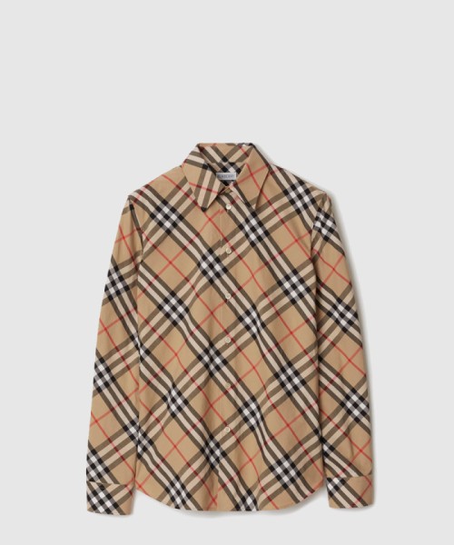 [BURBERRY-버버리]슬림핏 체크 코튼 셔츠 80876291