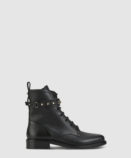 [VALENTINO-발렌티노]락스터드 가죽 컴뱃 부츠